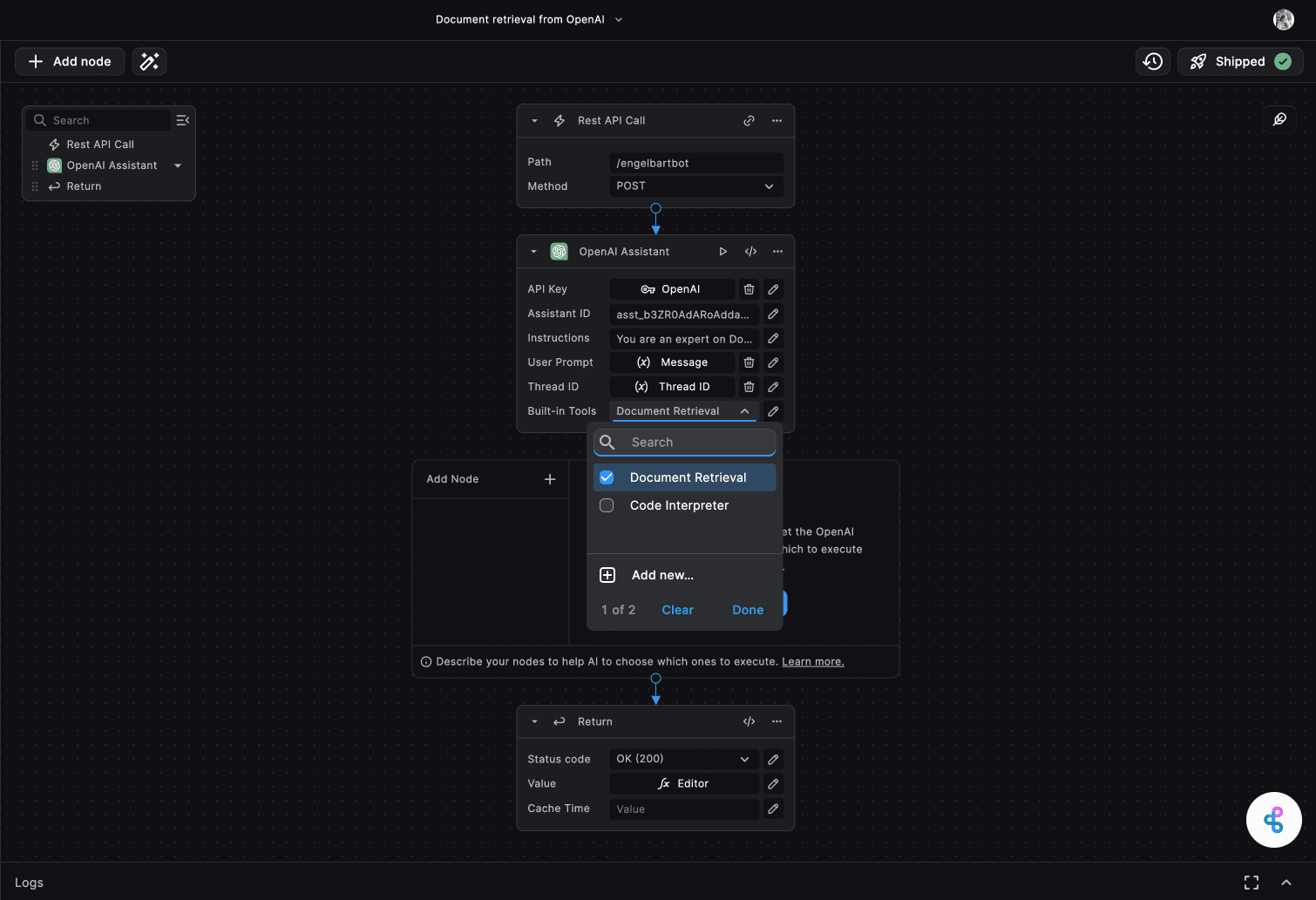 OpenAI Assistant Node