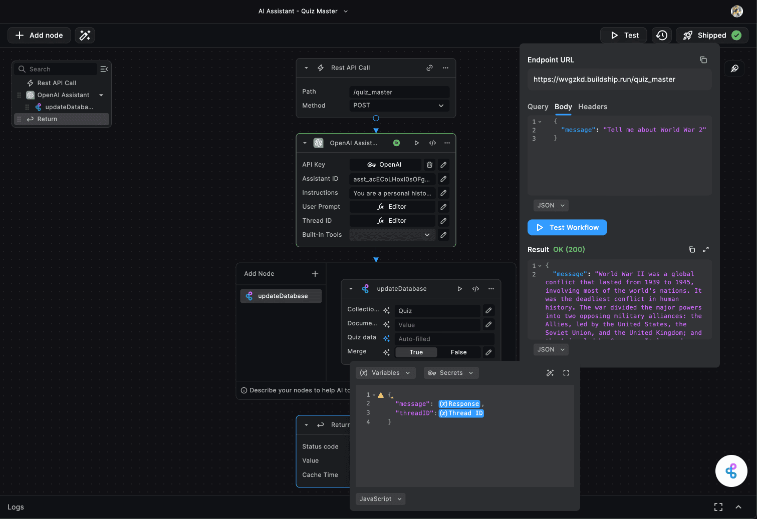 OpenAI Assistant Node